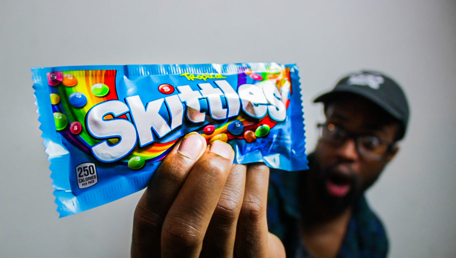 I ATE TROPICAL FLAVORED SKITTLES!