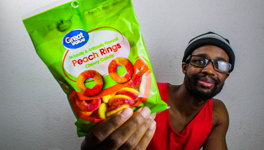 I ATE PEACH RINGS CANDY!
